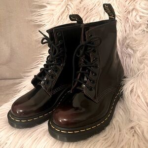 Dr Marten 1460 Leather Wine Patent Leather Boots